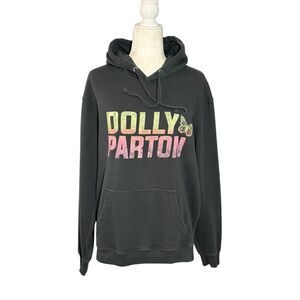 District Dolly Parton graphic fleece lined gray hoodie - M